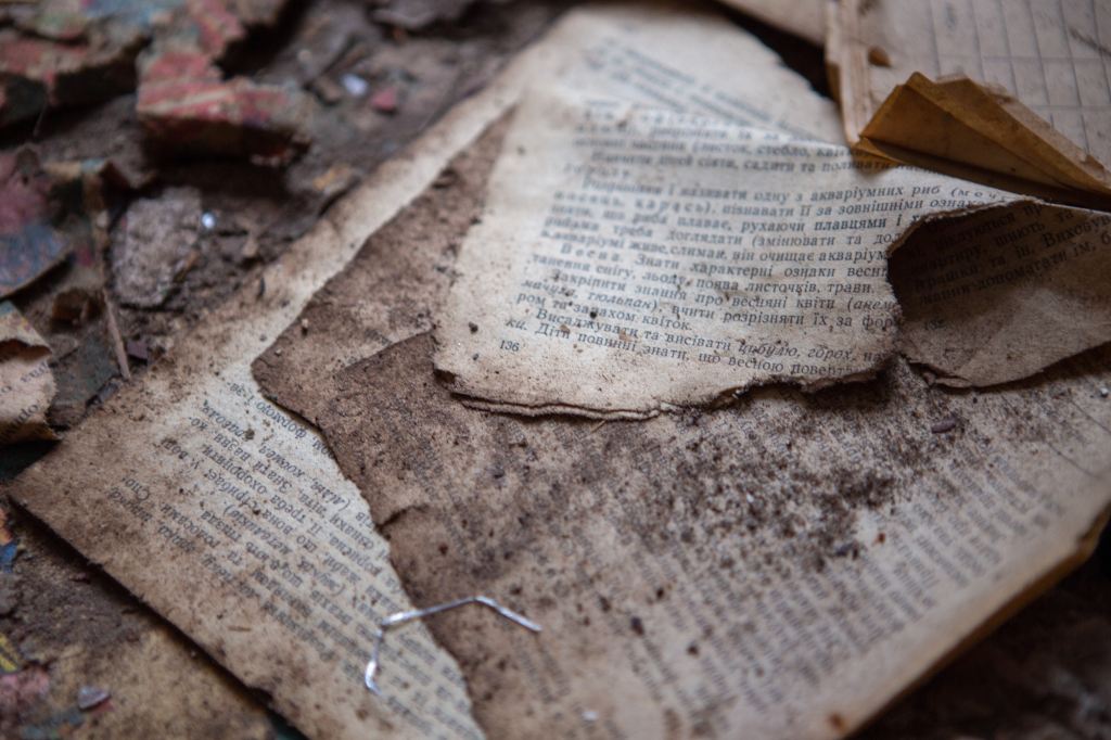 Burned and torn book pages on rubble.
Image sourced via Unsplash.
